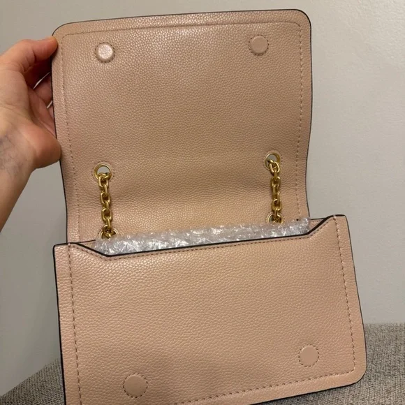 💯 Tory Burch Carson Convertible Leather Crossbody Bag In Devon Sand - Picture 12 of 12